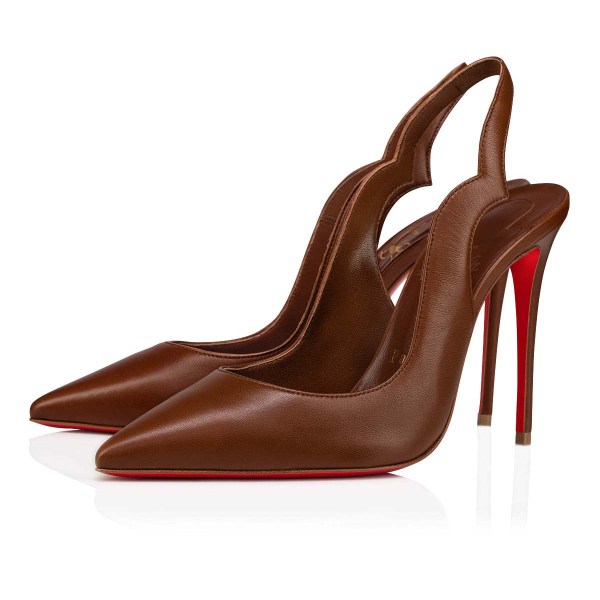 Beige Women's Christian Louboutin Hot Chick Sling Heels | o4nfmslA