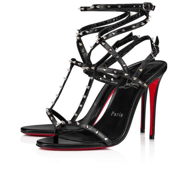 Black Women's Christian Louboutin Bombina Spikes Sandals & Slides | mcfkkCVY