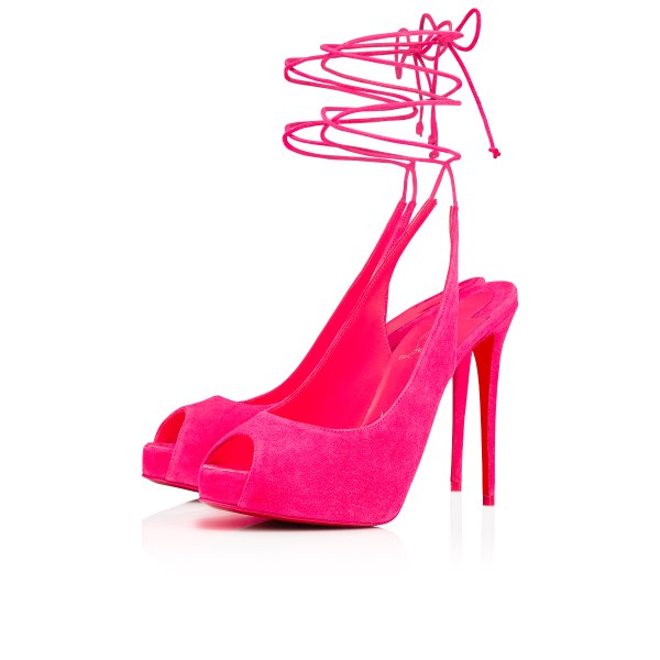 Pink Women's Christian Louboutin Lace Up Nvp Platforms | uUfOqdF4