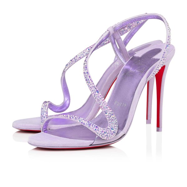 Purple Women's Christian Louboutin Rosalie Strass Sandals & Slides | dX3b6Z8O