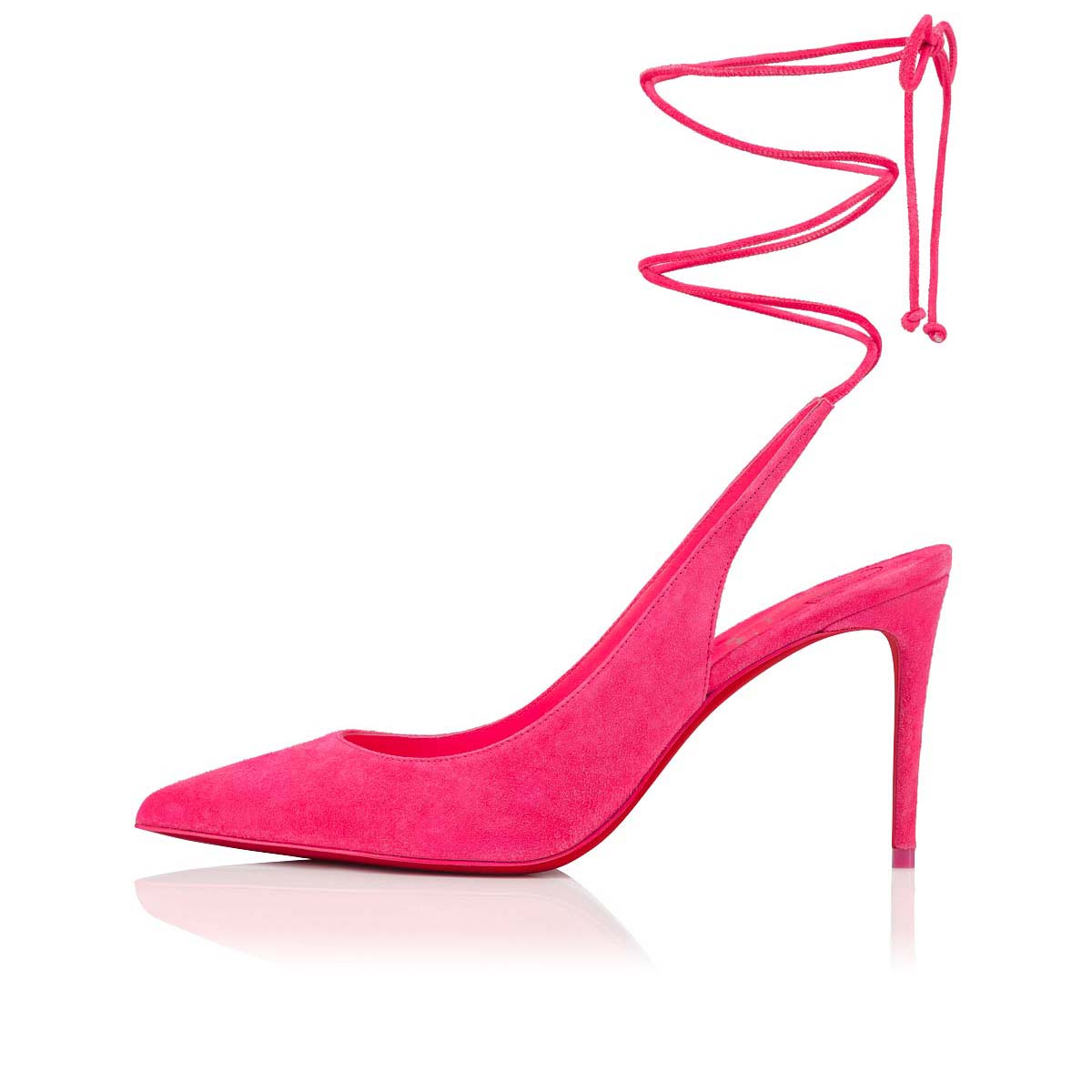 Pink Women's Christian Louboutin Lace Up Kate Heels | J5v8GX1e
