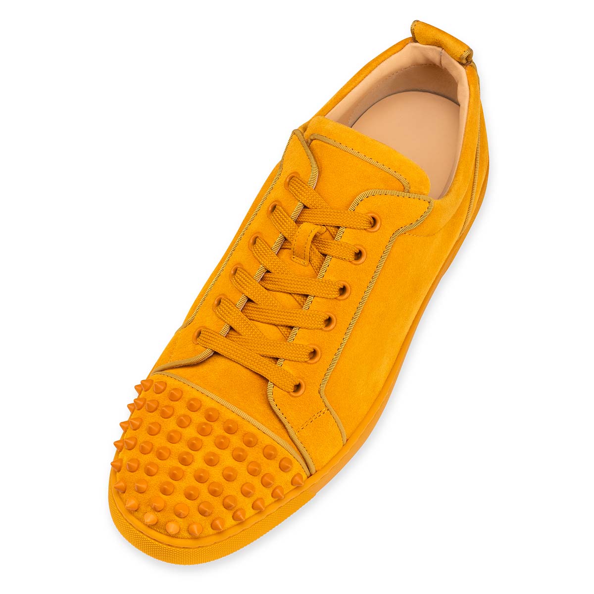 Yellow Men's Christian Louboutin Louis Junior Spikes Low Top Sneakers | sZXpFl9V